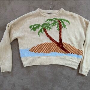 Peppermayo Cream Palm Tree Sweater